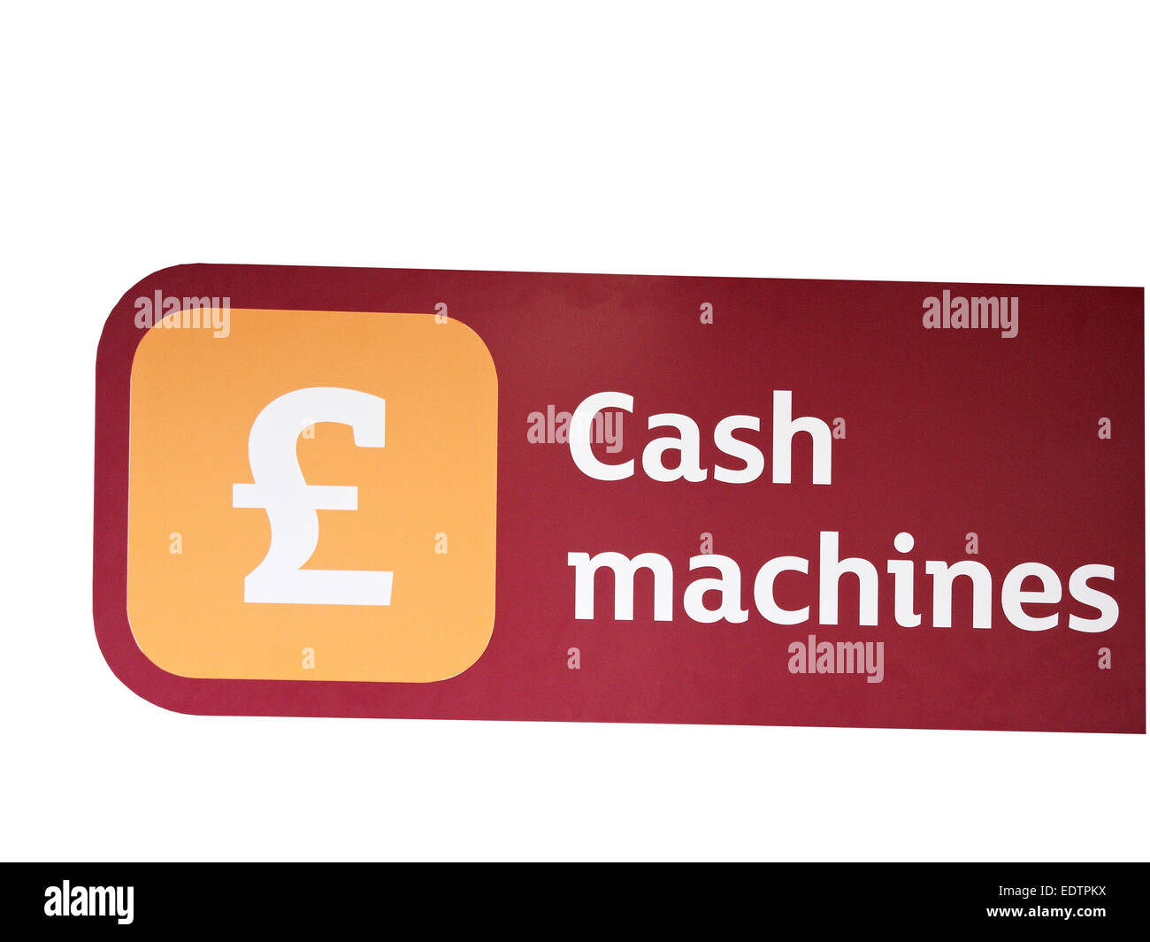 Sainsbury`s cash machines cut out sign UK Stock Photo